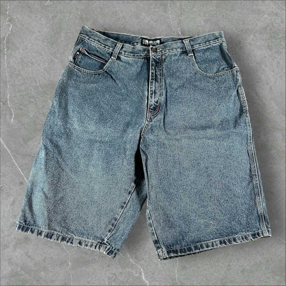 Southpole Jean Short Mens 38 Blue Y2K Baggy Wide‎ Leg Grunge Skater Denim Jorts
